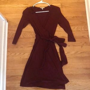 Maroon wrap dress